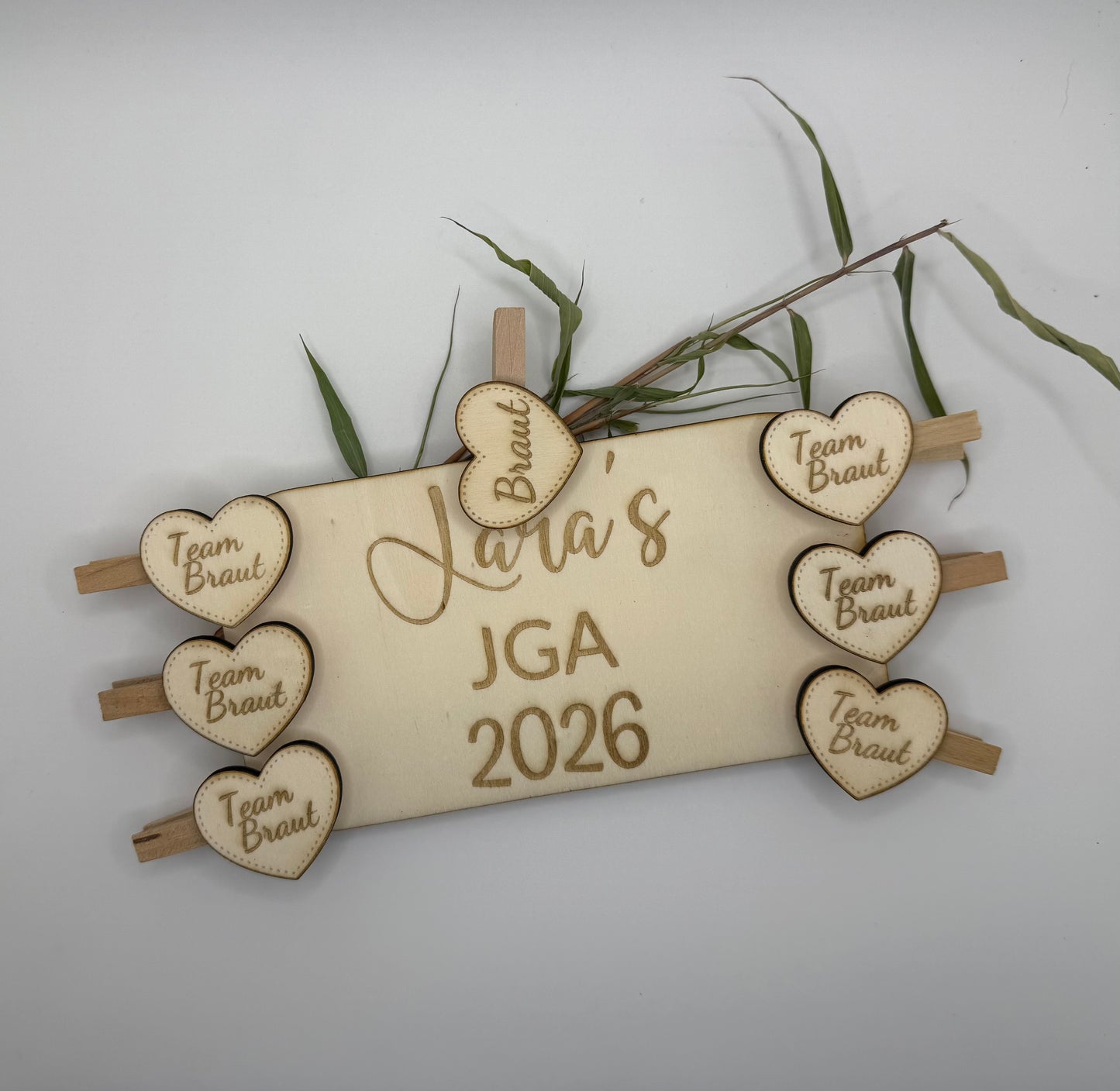 Team-Braut Herzklammern – JGA Erinnerungsset 💍🤍
