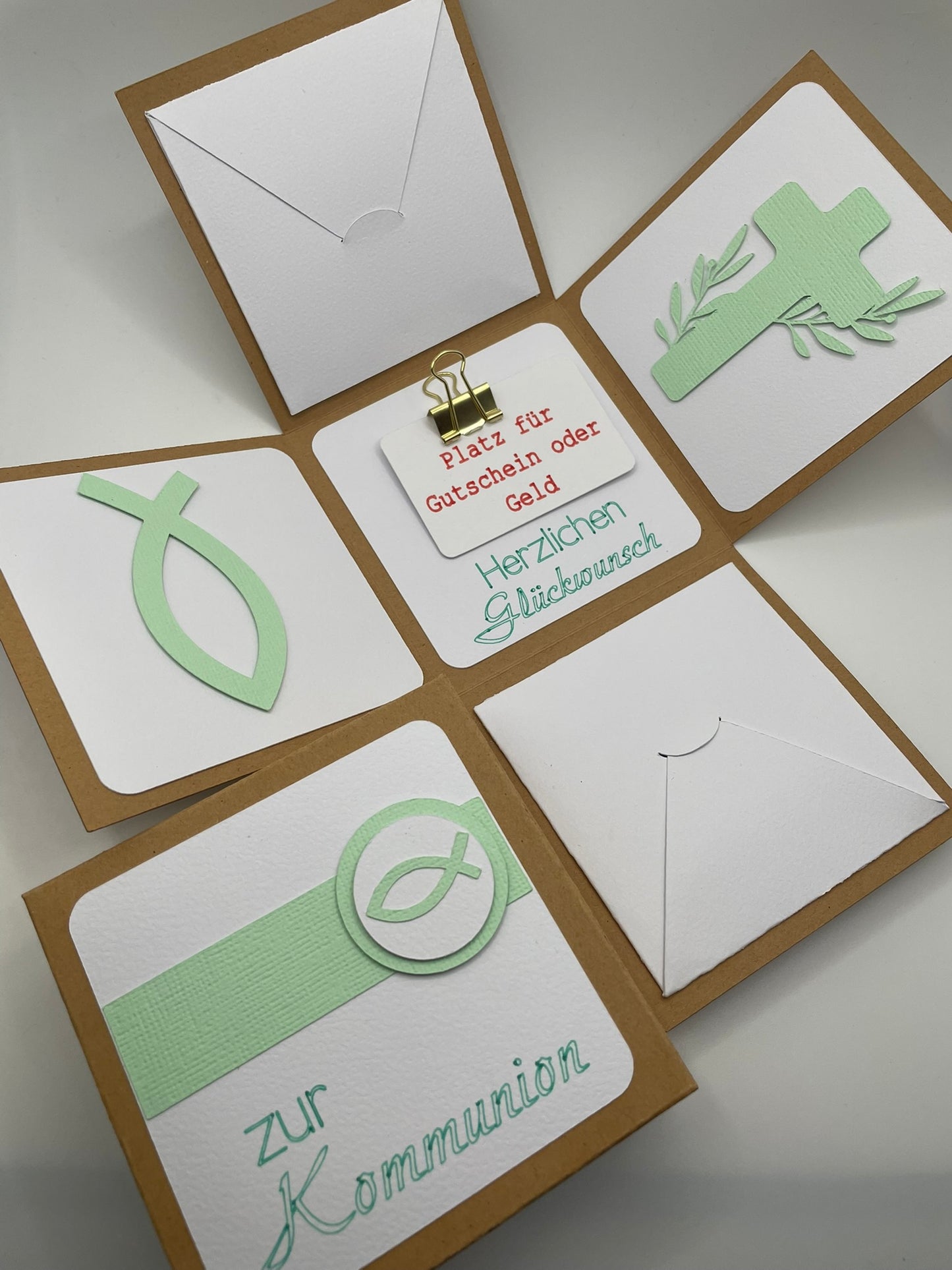 🎁 Explosionsbox „Zur Kommunion“ – Gutschein- & Geldgeschenkbox