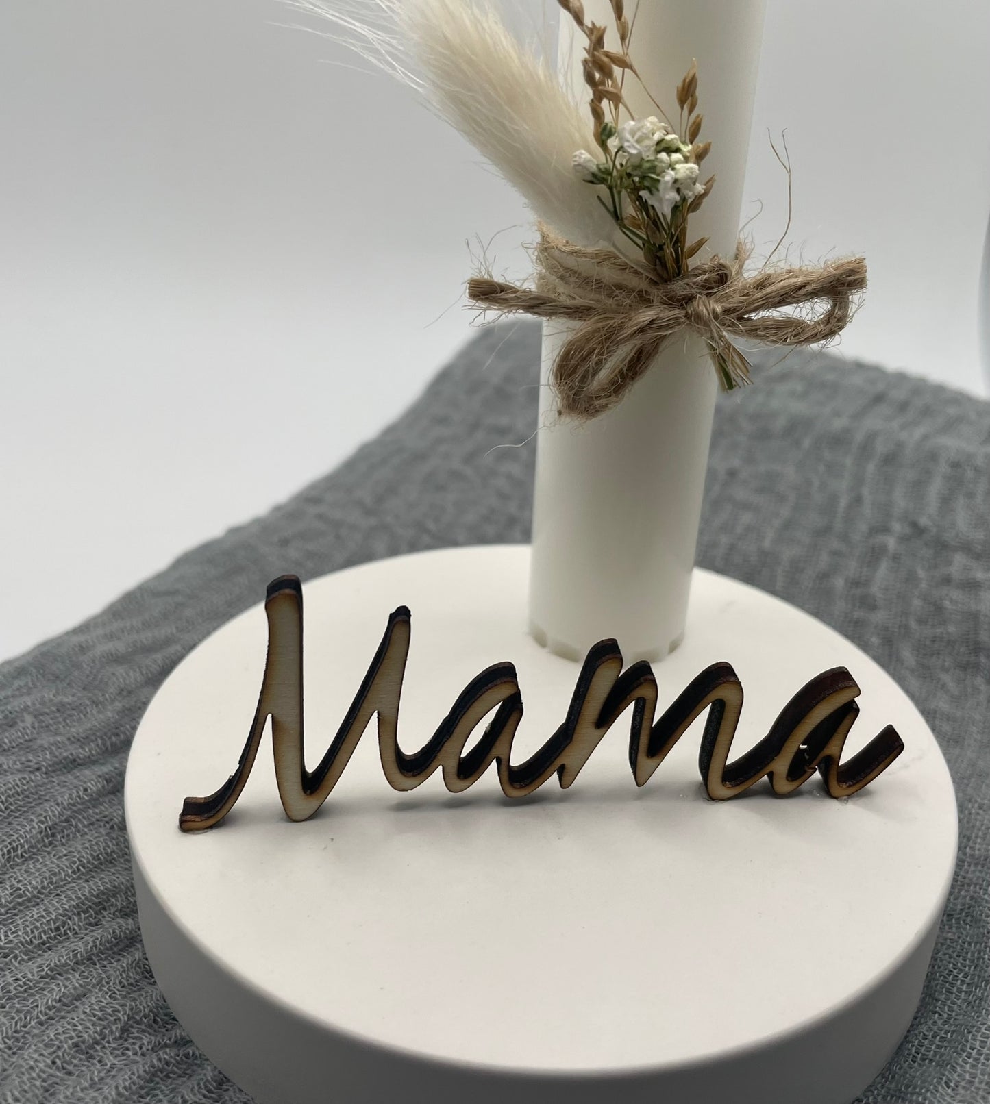 🕯️ Kerzenhalter „Mama mit Herz“ – liebevolles Geschenk 🌸