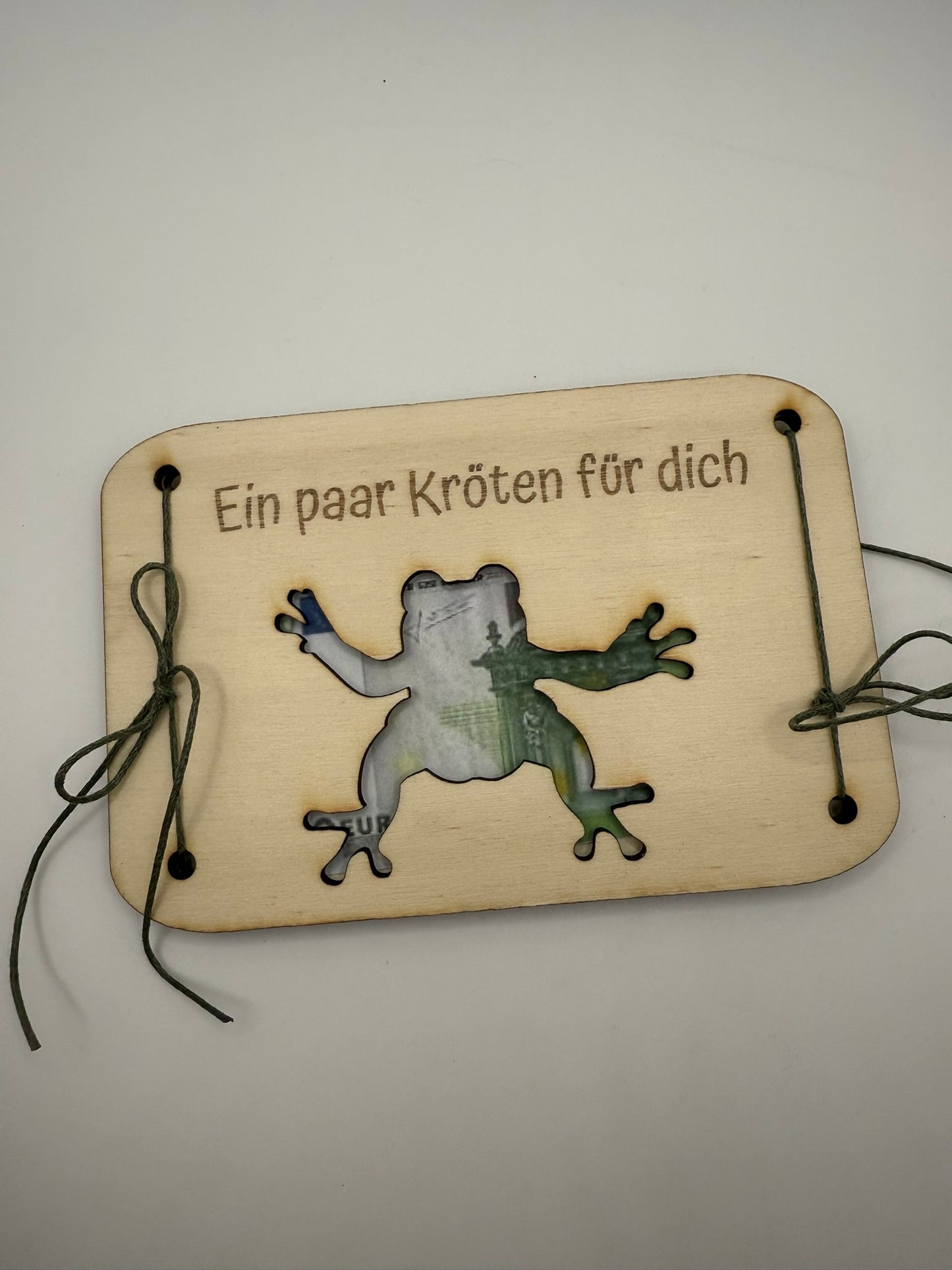 Holzkarte „Ein paar Kröten für dich“ 🐸💶✨
