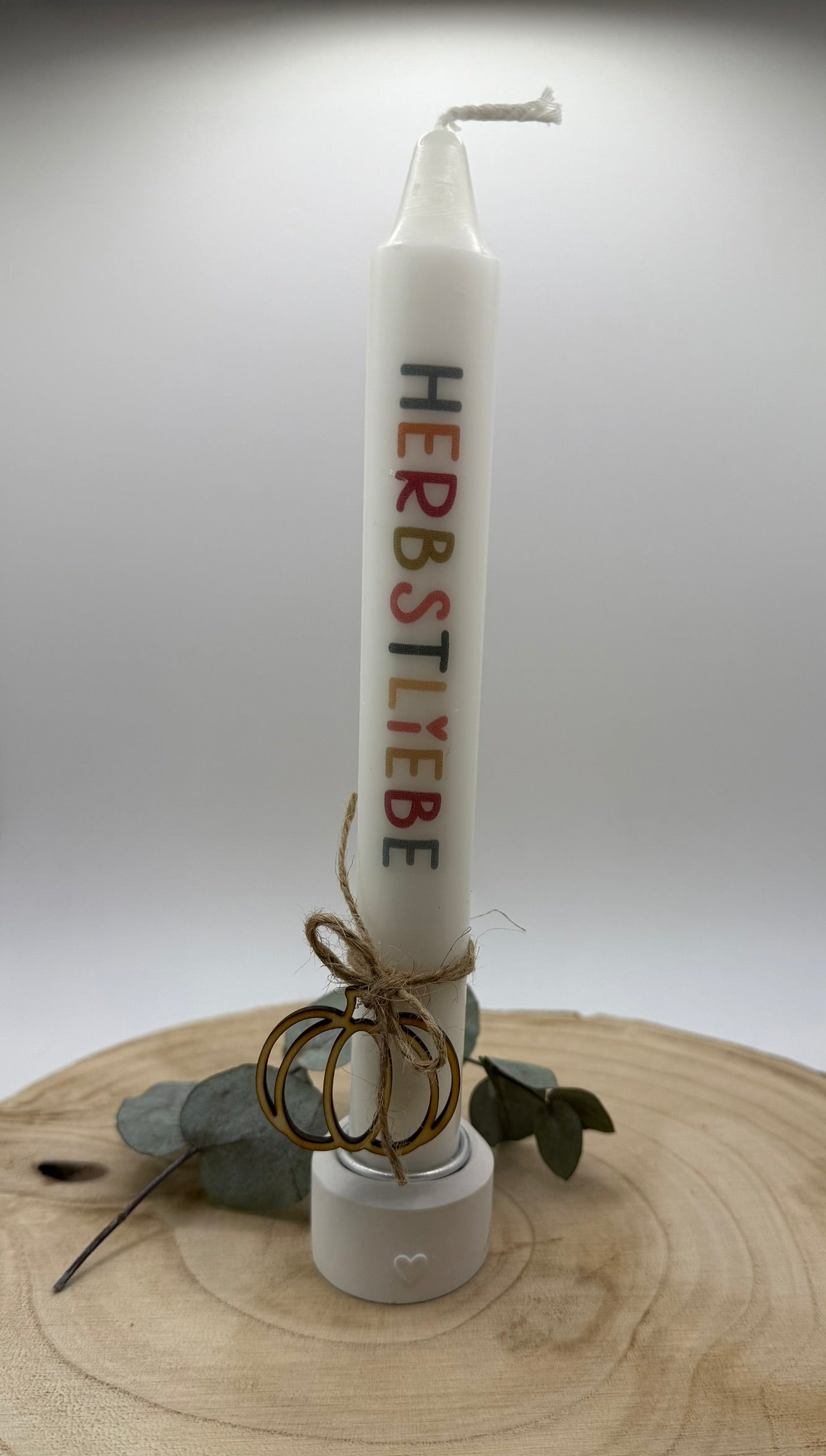 🕯️ Herbstkerze „Herbstliebe“ mit Kürbis-Anhänger 🎃🍂