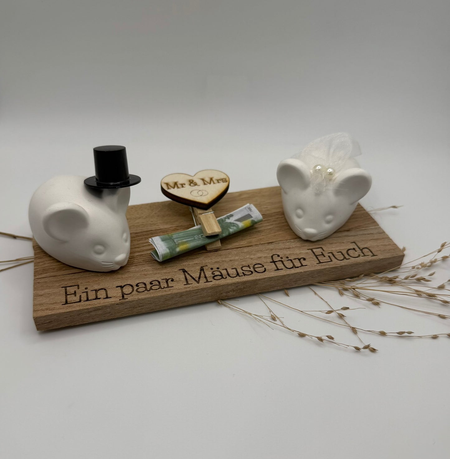 "Ein paar Mäuse für Euch" – Geldgeschenk zur Hochzeit mit Deko-Mäusen 🐭💍
