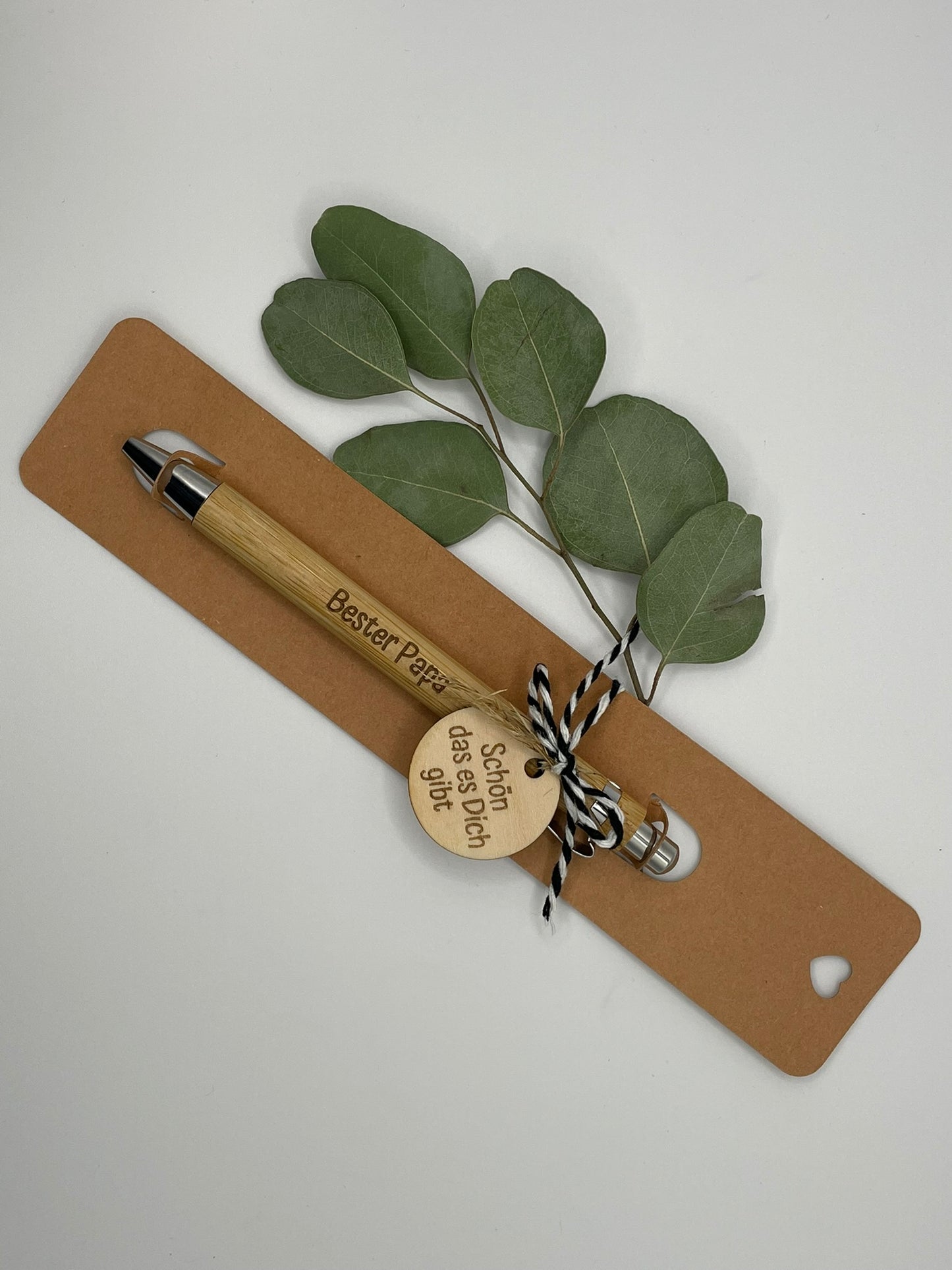 🖊️ Kugelschreiber „Bester Papa“ – mit Gravur & Geschenkanhänger 💙👔