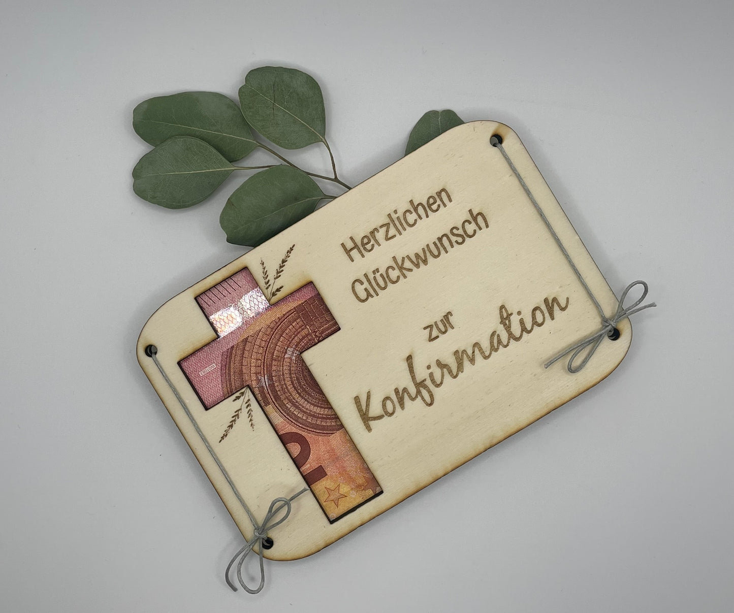 🌿 Holz-Geschenk zur Konfirmation ✝️💶