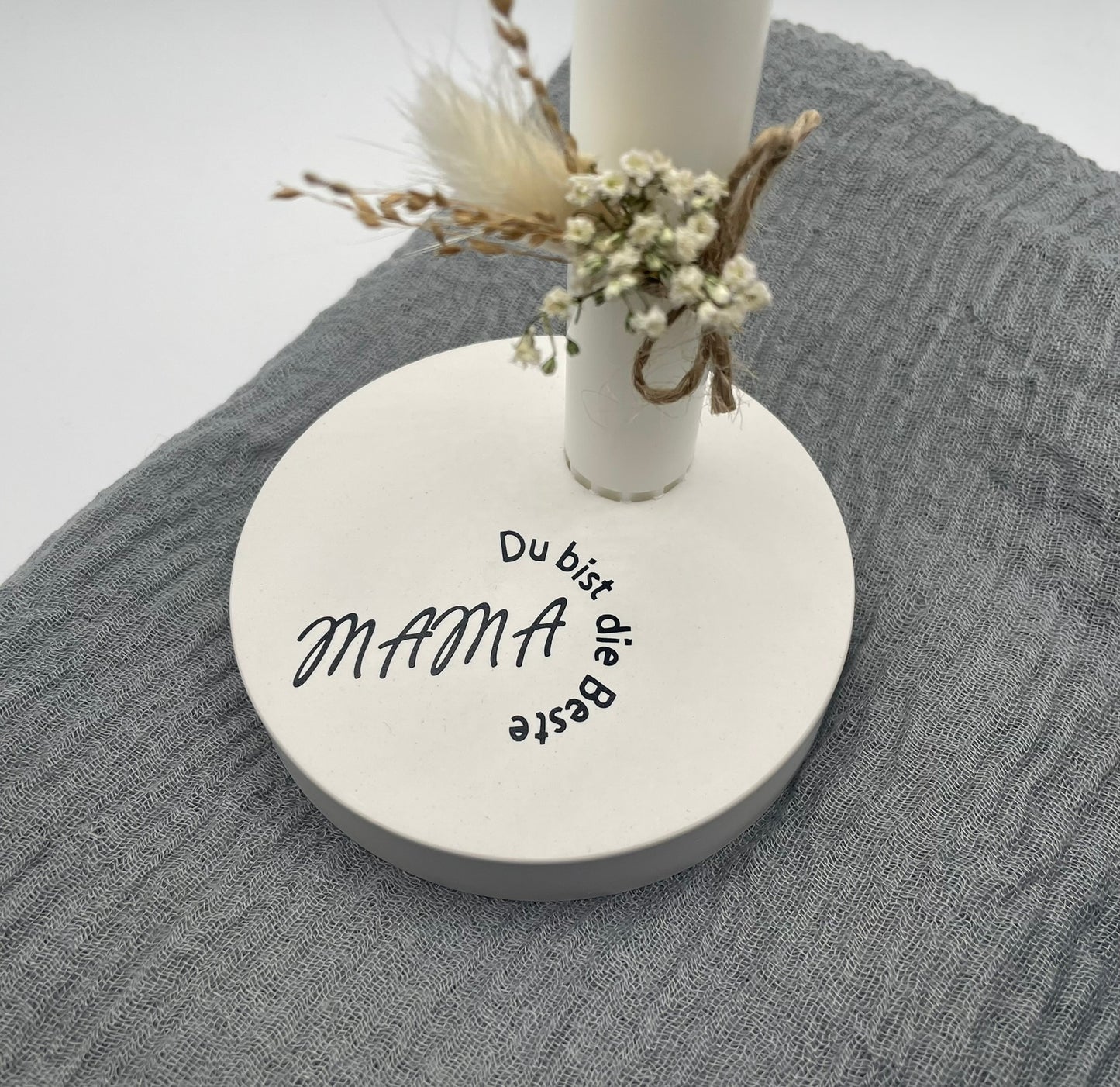 🕯️ Kerzenhalter „Du bist die beste Mama“ – liebevoll & persönlich 🌸