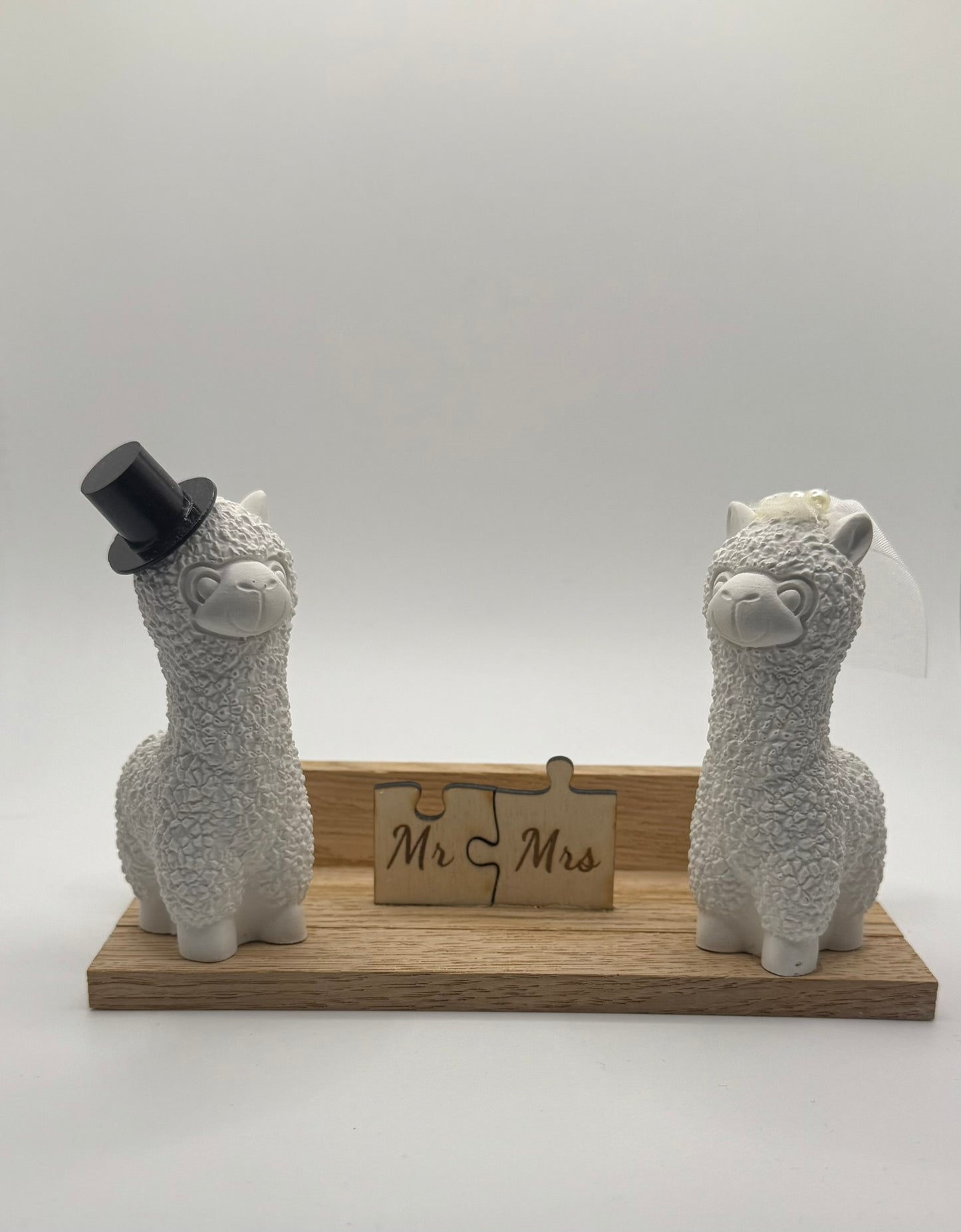 „Hochzeitsalpakas aus Gips – Mr & Mrs | Mrs & Mrs | Mr & Mr“