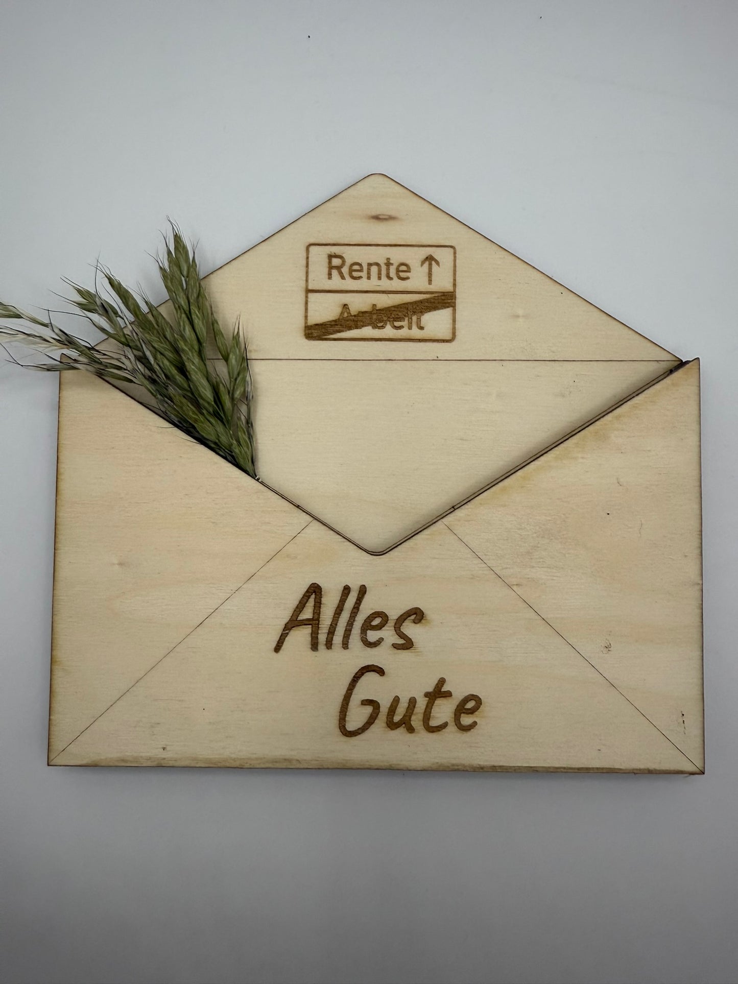 Holzumschlag „Alles Gute zur Rente“ 🌾🎉