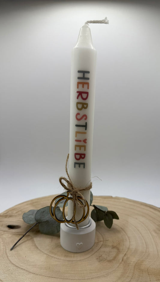 🕯️ Herbstkerze „Herbstliebe“ mit Kürbis-Anhänger 🎃🍂