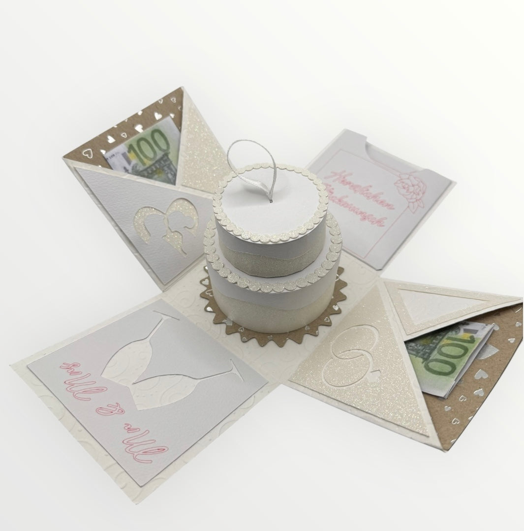 🎂„Explosionsbox Hochzeit – Torte & Überraschung“