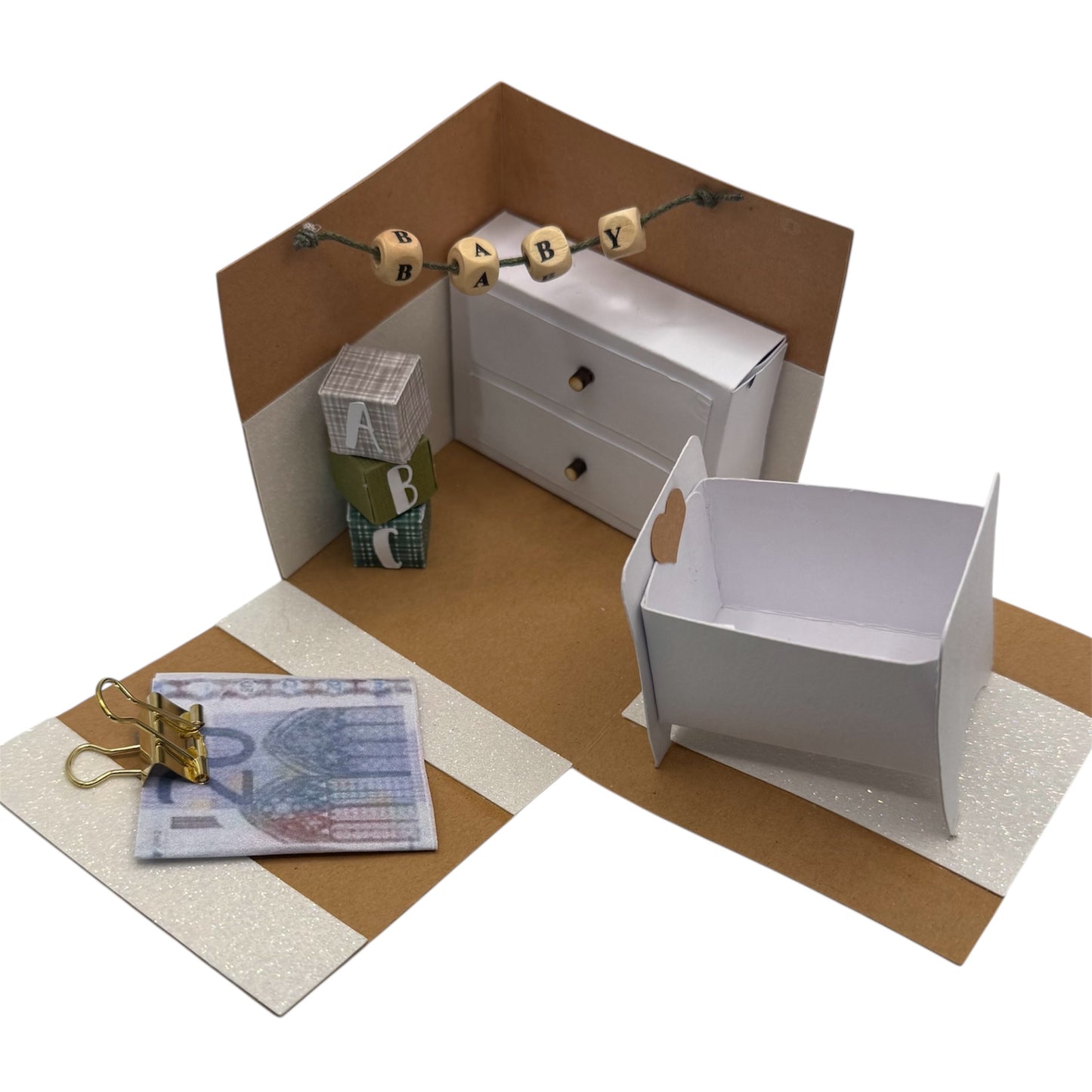 „Explosionsbox Babyzimmer – Geldgeschenk zur Geburt“