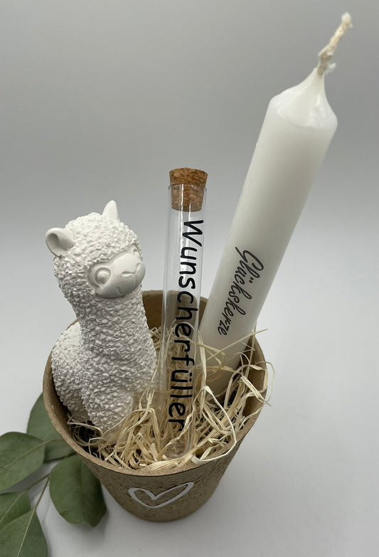 🎁 Geschenkbecher „Glücksalpaka“ – Charmante Aufmerksamkeit mit Herz